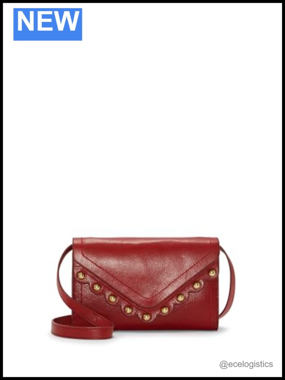Lucky Brand Leather Crossbody Bag Satchel Magnetic Flap Shoulder Strap